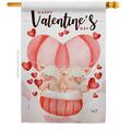 Patio Trasero Piggy Love Springtime Valentine Double-Sided Garden Decorative House Flag, Multi Color PA3920025